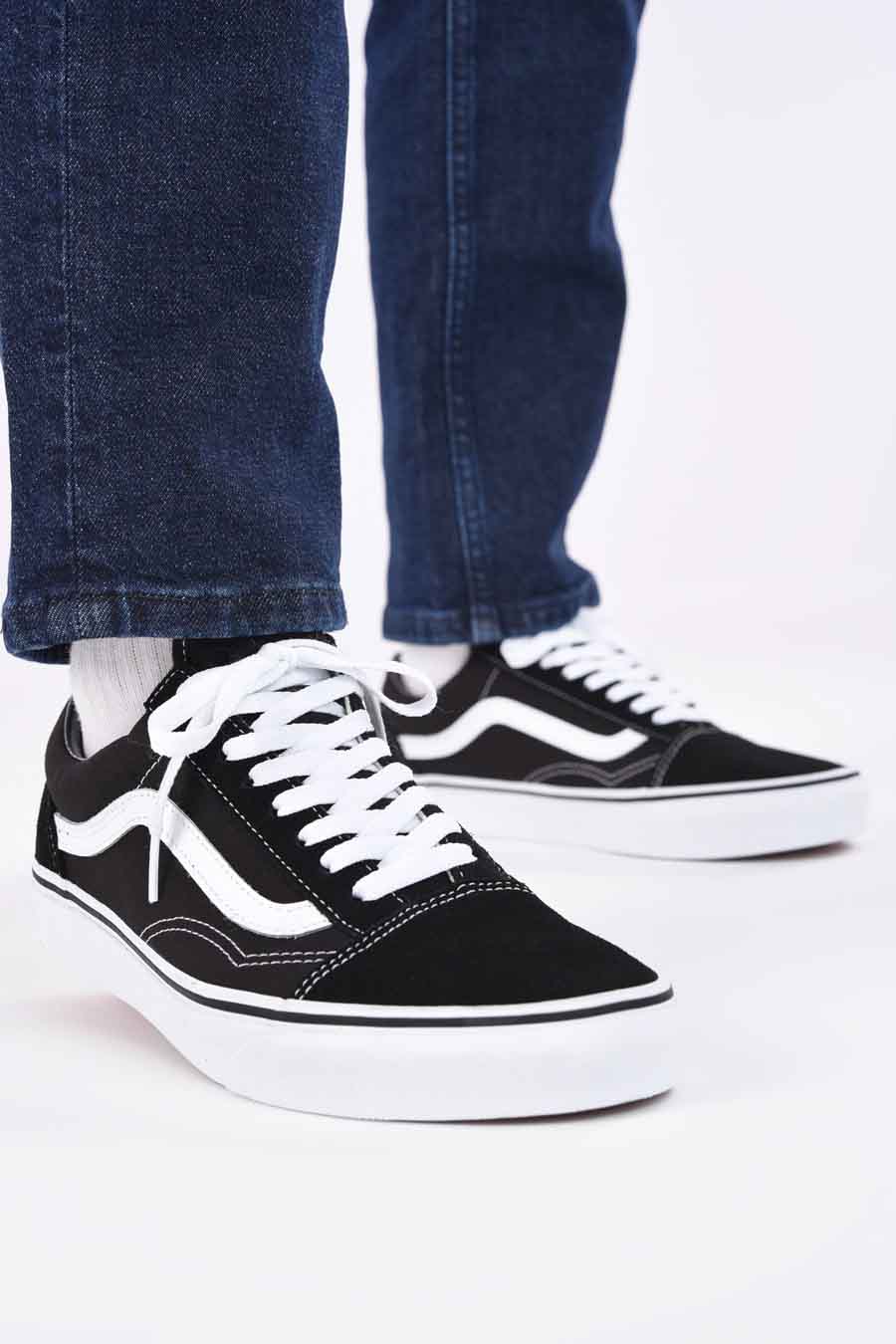 Chaussures unisex Noir VANS OFF THE WALL OLD SKOOL BLACKWHITE ZEB